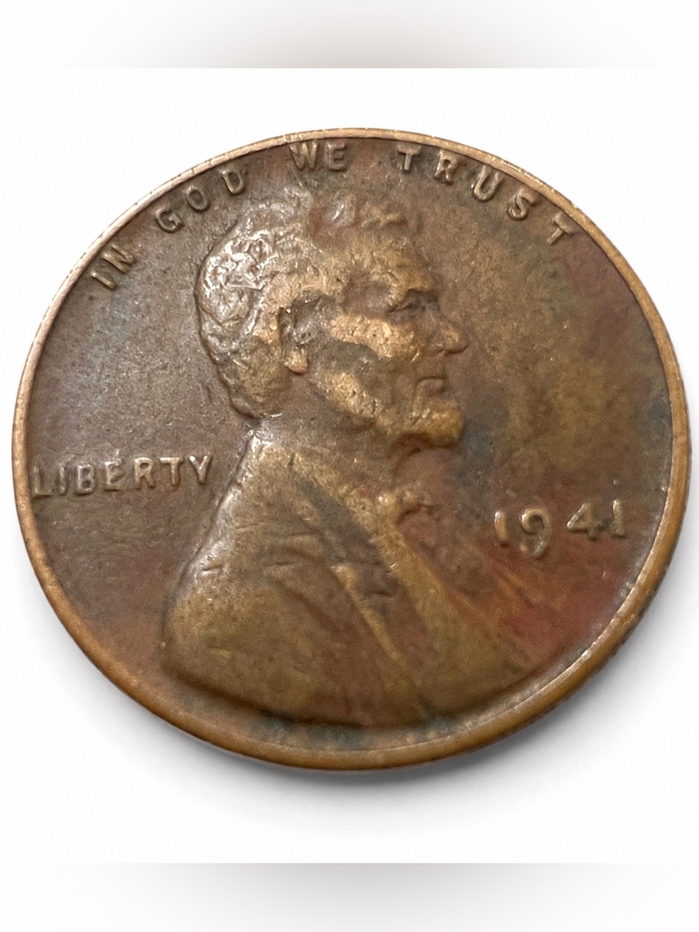1941 Lincoln Wheat Penny No Mint Mark Circulated US One Cent Coin